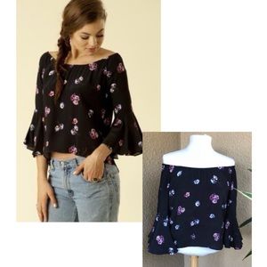 Merritt Charles Floral Off-Shoulder Byron Blouse
